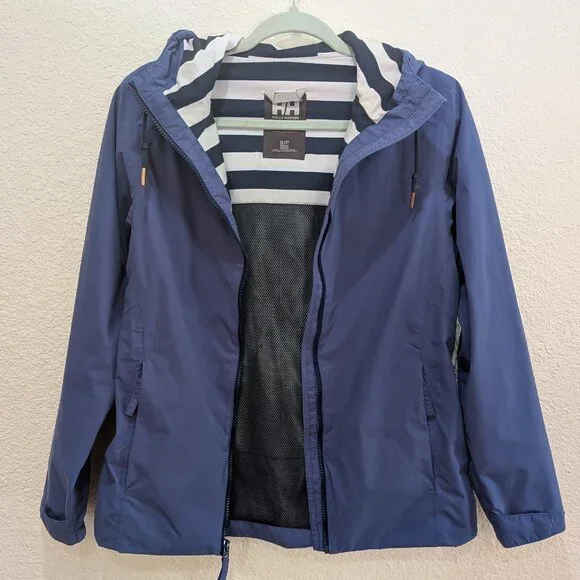 Helly Hansen Womens Rain Jacket Small Blue Waterproof Windproof Helly Tech - Picture 2 of 12